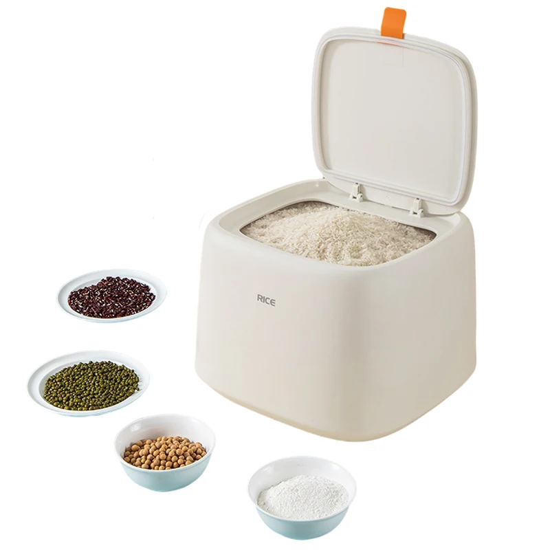 10kg Plastic Kitchen Cabinet Rice Storage Food Containers Box Rice Bucket With Lid
