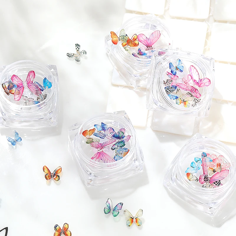 Wholesale Colorful bowknot 3D DIY For Acrylic butterfly Design Nail jewelry Art Decoration Nail Sticker