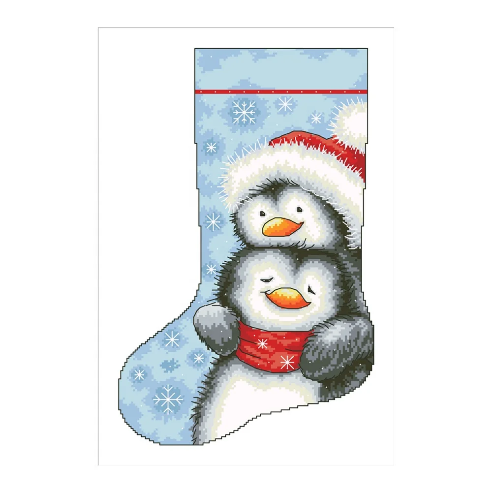 
Набор для вышивки крестиком DPC308 «обнимающие Пингвины», комплект из белой ткани, белого цвета, без принта, «сделай сам», 18 карат, 14 карат, 11 карат, вышивка крестиком 