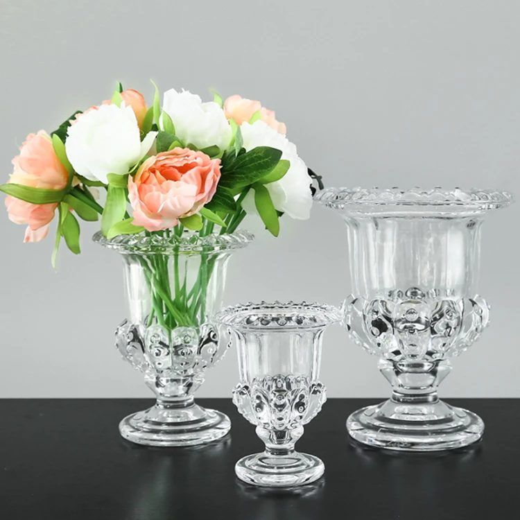 Wholesale Creative European-style Thickened High-footed Base Desktop Handicraft Ornaments Glass Vase