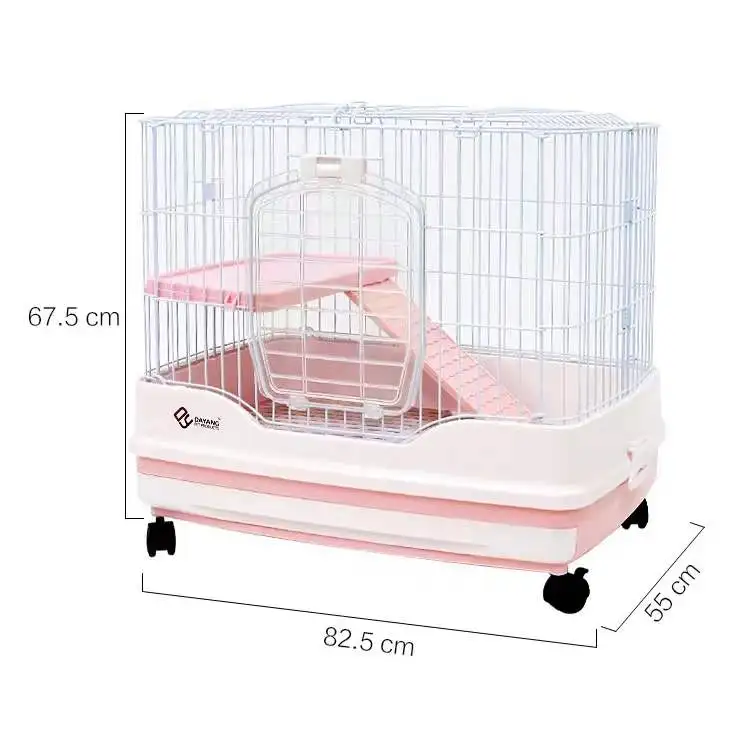Outdoor Indoor Luxury Iron Wire Iron Animal Cage House for Rabbit Guinea Pig Hedgehog Squirrel Totoro