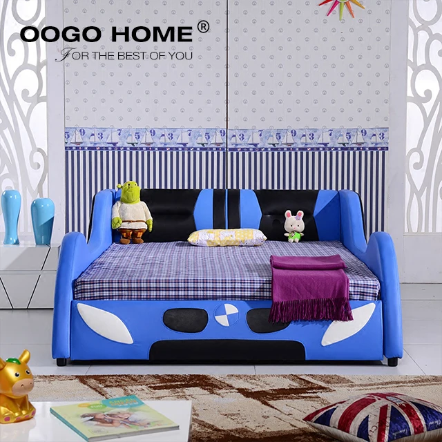 
Factory Price Be Well Received Coloful Car Children Bed for Bedroom Home Furniture Soft Bed Modern Queen Size Solid Wooden Frame 
