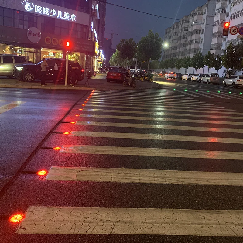 IP68 waterproof smart crosswalk intelligent solar in-roadway warning light