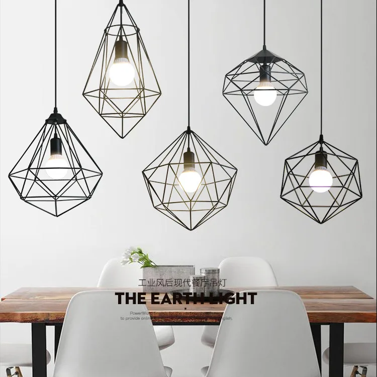 Люстра из кованого железа для торгового центра с одной головкой, креативная лампа для магазина одежды, ресторана, ретро ресторана, бара, креативная