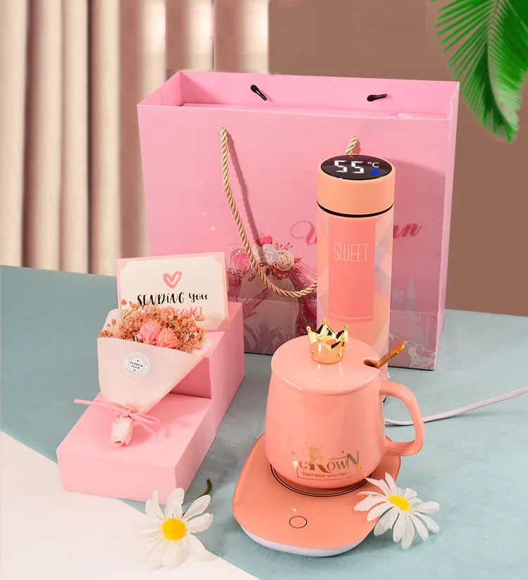 new design 55 degree thermostat cup set creative ceramic coffee mug warmer cup cute pink mugs with logo tea cup for wedding gift