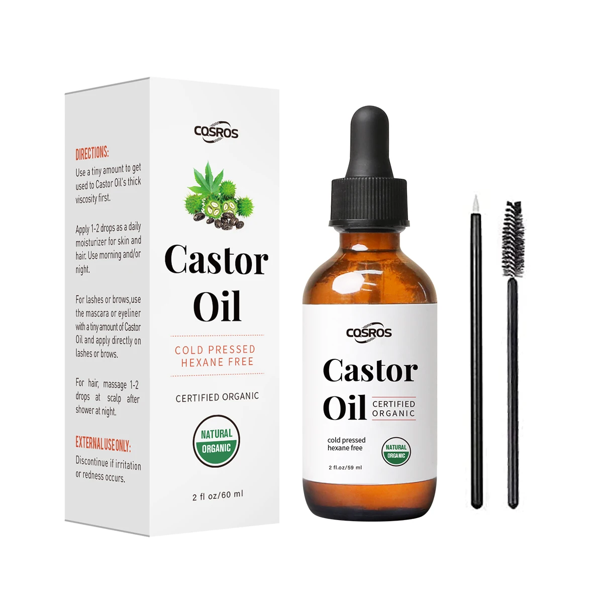 Custom Private Label Organic Jamaican Black Castor Essential Oil For Eyebrows Eyelashes Hair Care Growth Oil OEM