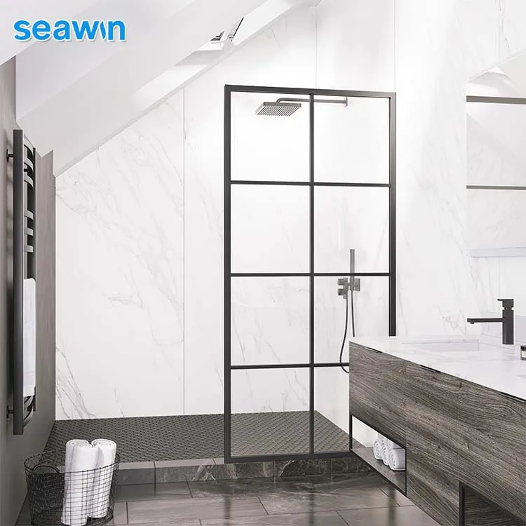 
Seawin 10 Mm Tempered Plexiglass Single Stall Frame Clear Shower Glass Door 