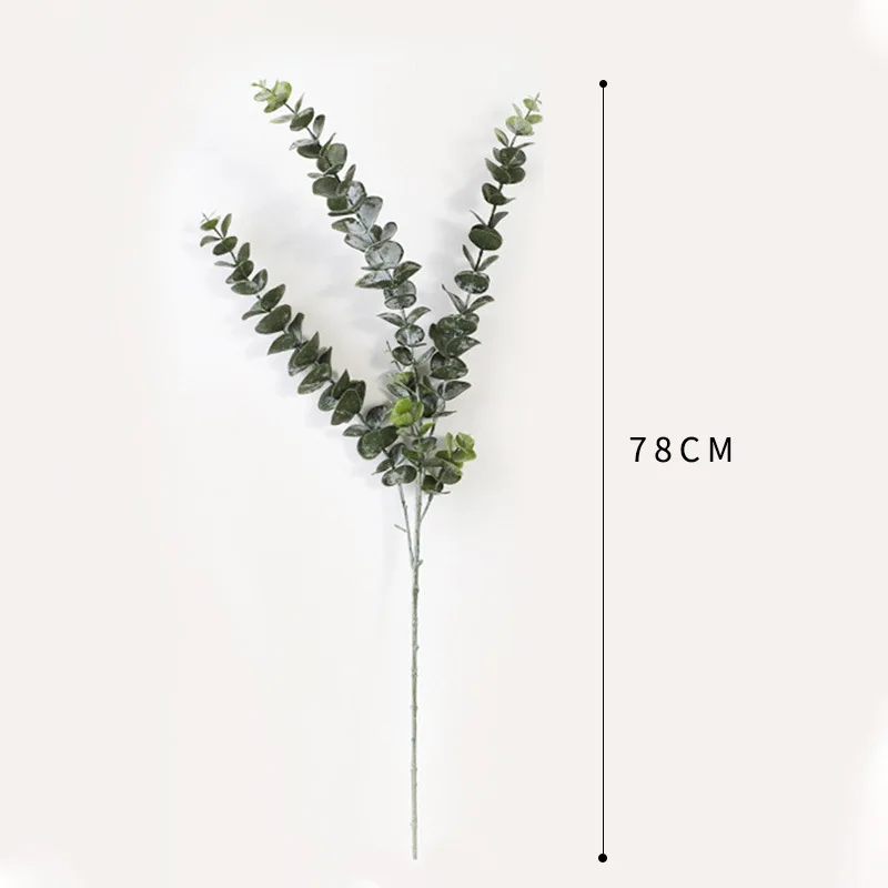 M271 Artificial Eucalyptus Leaves Faux Branches 3 Forks Eucalyptus Stems Decor for Wedding Centerpiece Flower Floral Arrangement