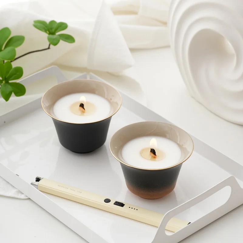 RAINCOAST 200g Soy Wax Scented Candle in Retro Ceramic Jar High Quality Home Decoration for Easter Occasions
