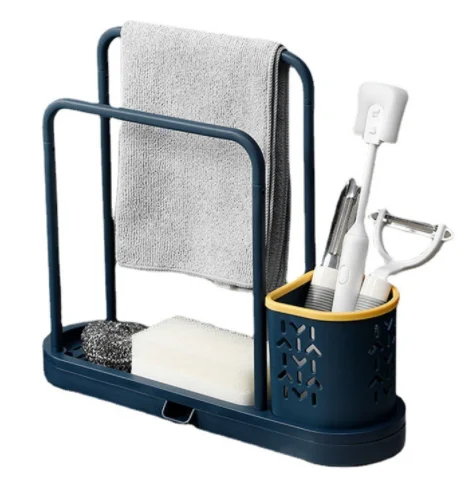 Wholesales Modern Style Kitchen Bathroom Hung Shelf with Adhesive Towel Storage Rack Bathroom Accessories