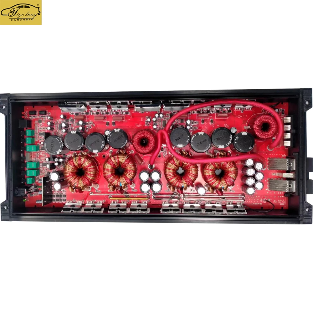 Car Mounted 1000w* 2ch 1 Ohms High-power Pure Subwoofer Audio Power Amplifier with Line Control