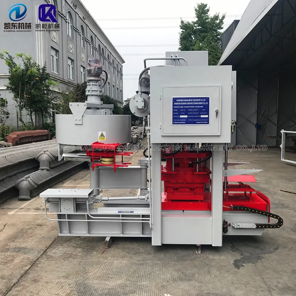 Kaidong KQ8-128 Automatic Hydraulic Cement Concrete Roof Tile Sheet Making Forming Press Concrete Roof Machine Price