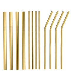 Eco-friendly vintage embossed stainless steel straw set