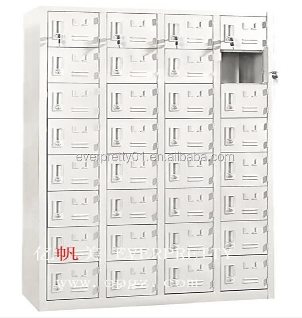 Factory price 32 doors steel locker metal file cabinet for changing room with lock and name card