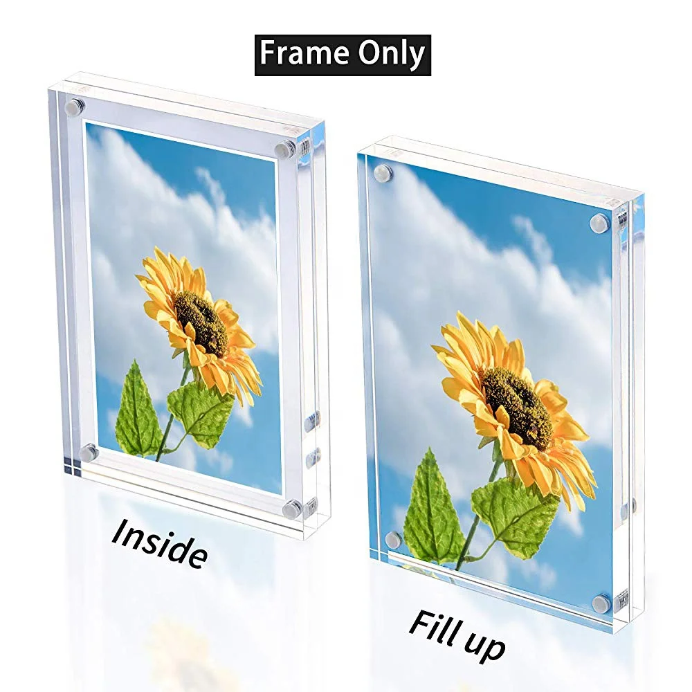 Настольная свободно стоящая акриловая магнитная фоторамка/фоторамка в виде подсолнуха