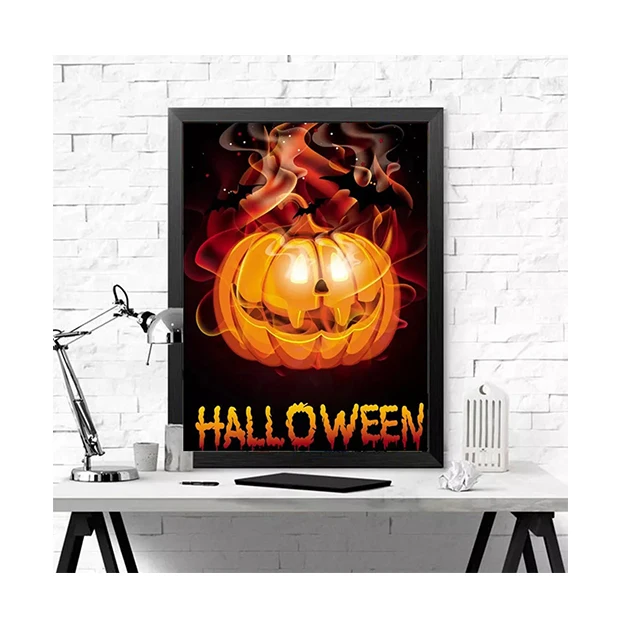 Diamond Painting Halloween Full Drill Cartoon Embroidery Cross Stitch Kit Pumpkin Rhinestone Picture Home Decor canvas print art