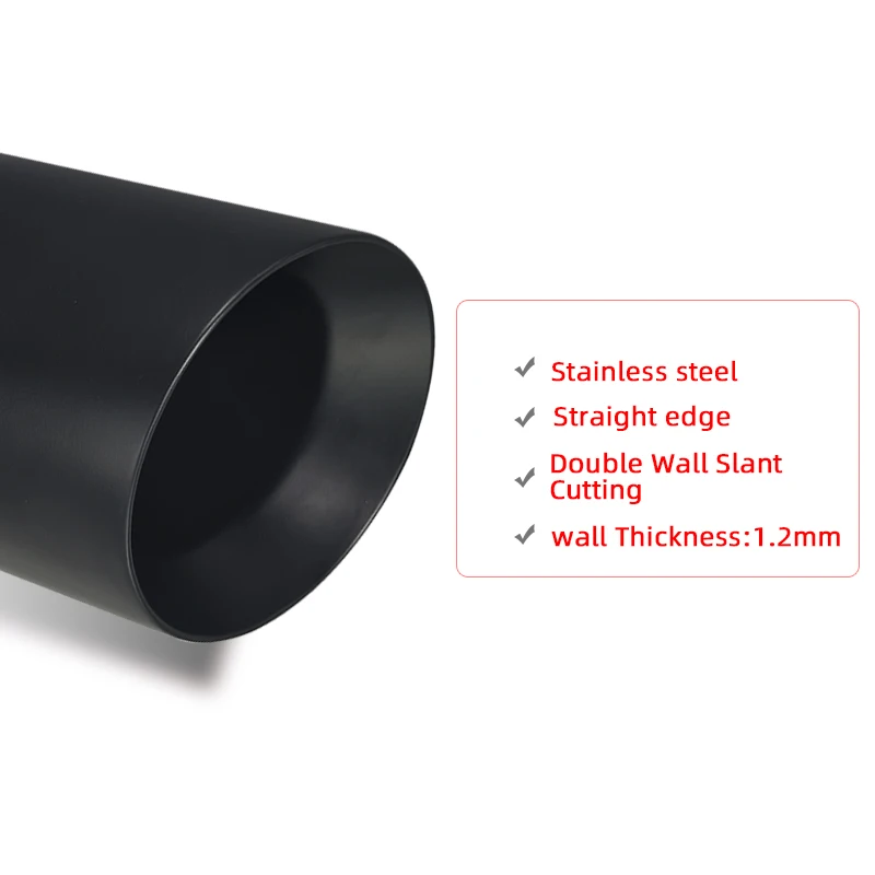 Paint Powder 4 Inch Exhaust Pipe Tip Factory Export Stainless Black Car Truck Exhaust Pipe Stainless Steel for Car Muffler 114mm