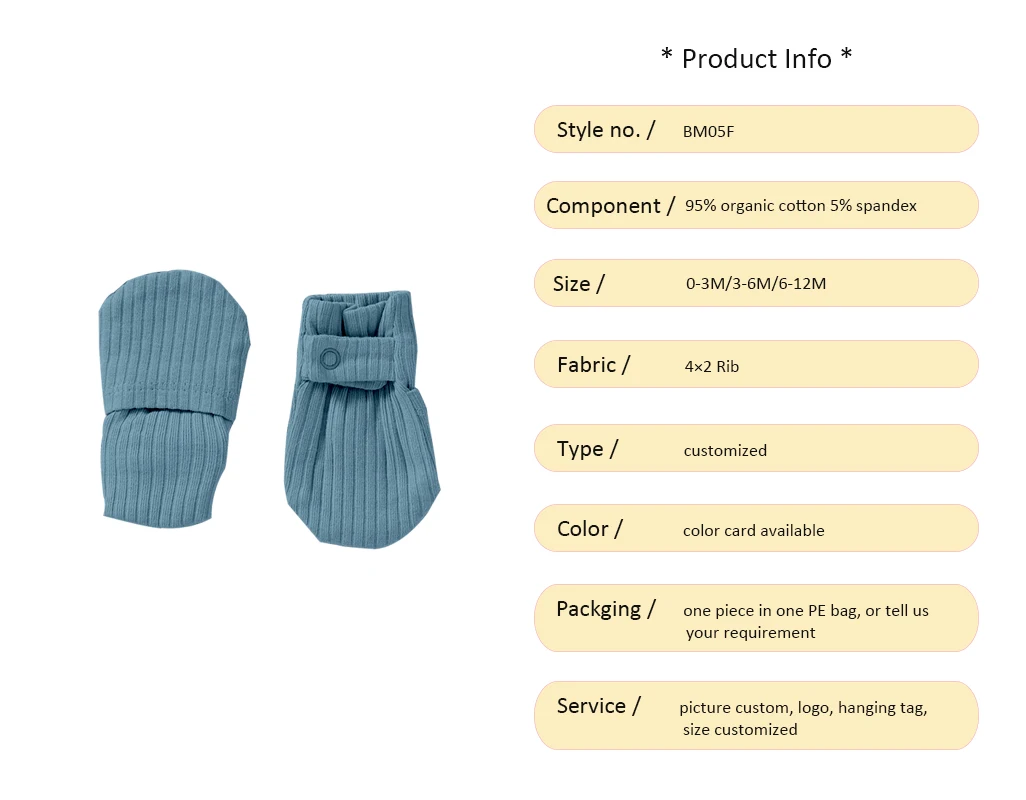 Cute Soft And Warm Solid Color Adjustable Snaps Flip Cover Baby Mittens