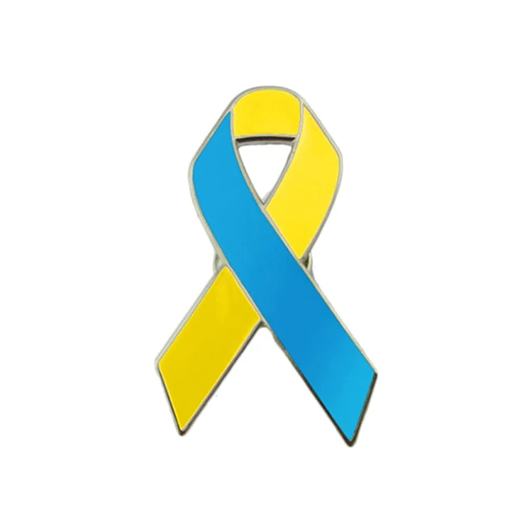 Custom Zinc Alloy Metal Enamel Ukraine Flag Pin Badge For Clothing Decoration