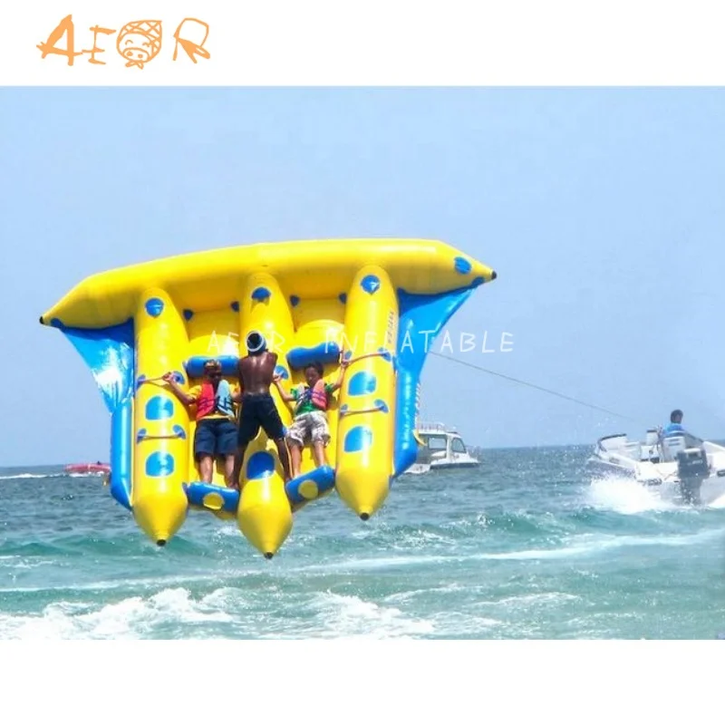 Inflatable water floating flying fish banana boat commercial inflatable water banana boat for sale