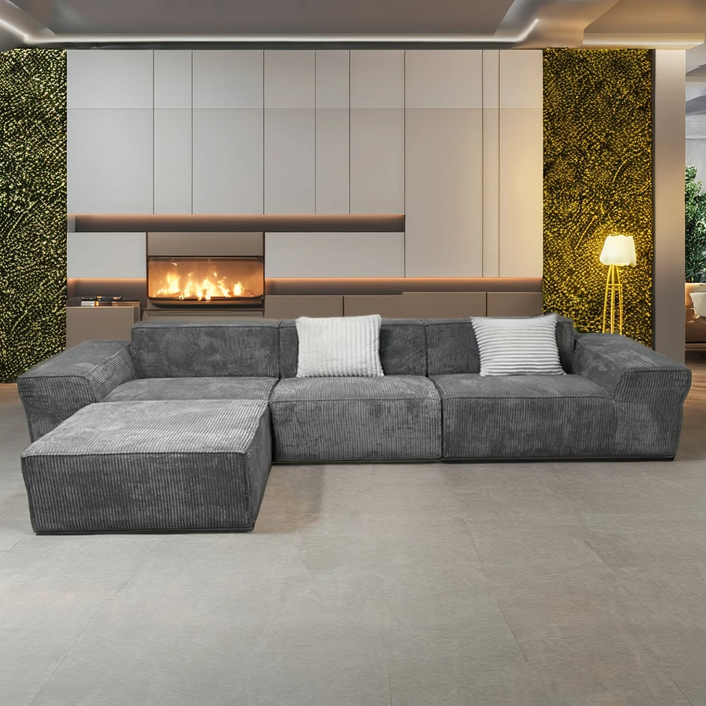 l Shape Sectional Fabric Vacuum Compressed-Sofa Corner 2 3seat Modular Compress Sponge Sofa Couch Compression Sofa