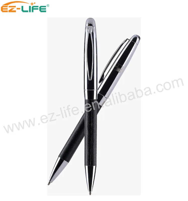 2021 Hot Selling Fine compact Leather ballpoint pen for gift with custom Logo