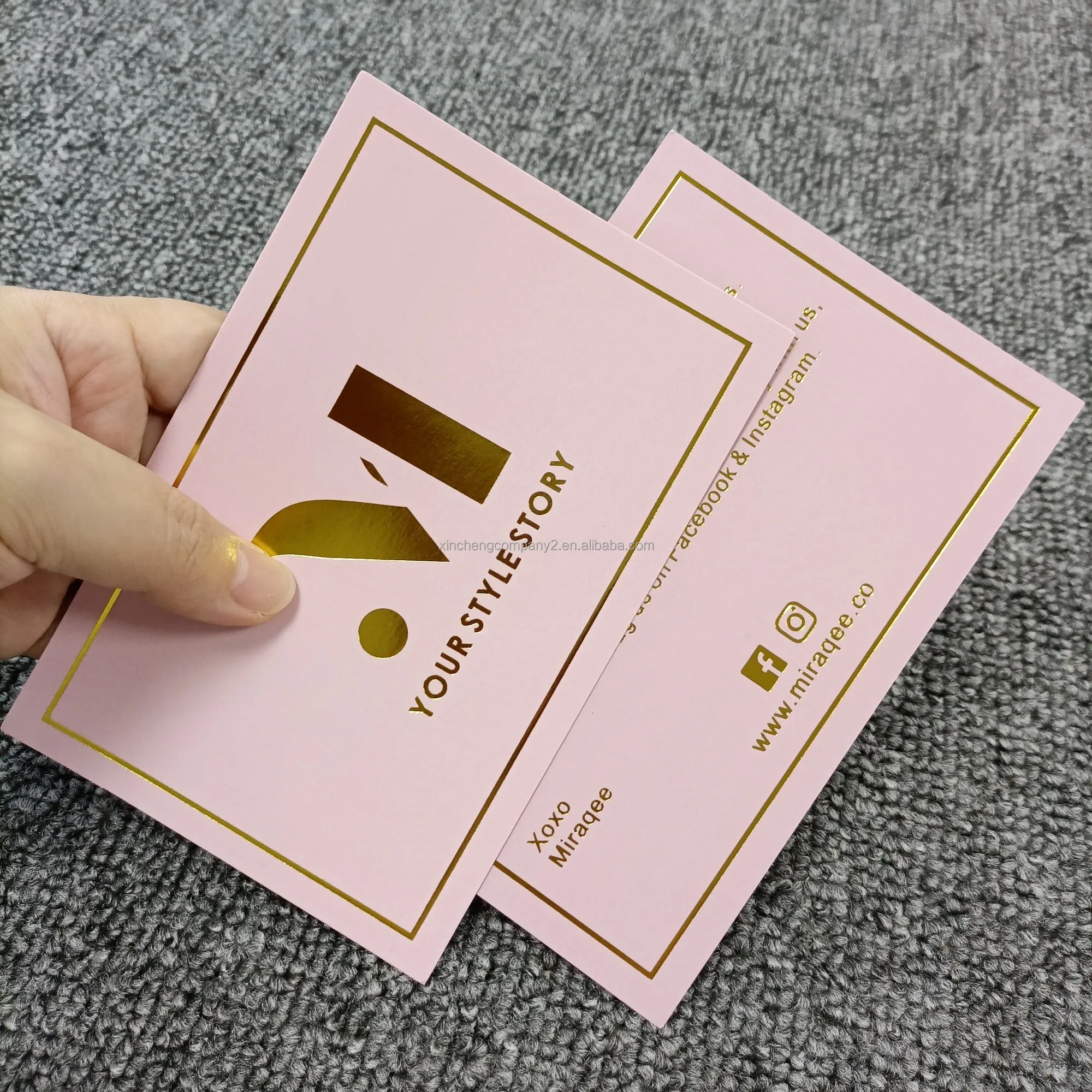 Оптовая продажа золотой фольги Пользовательский логотип поздравительные/Спасибо/Открытки/бумажные открытки с конвертом