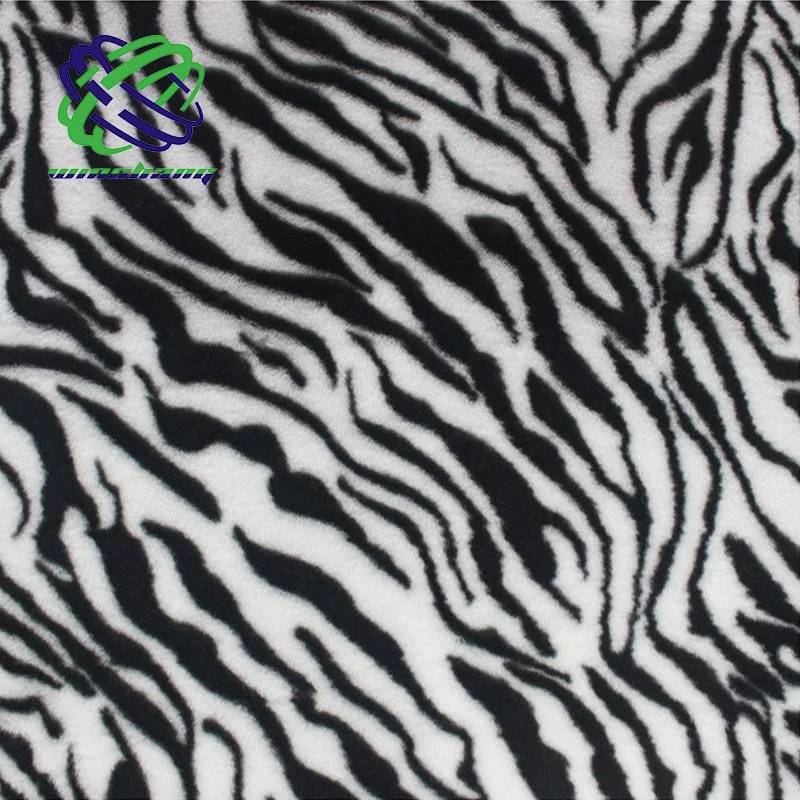 Popular animal zebra print faux rabbit fur fake fur fabric for coat scarf shoes bag blanket