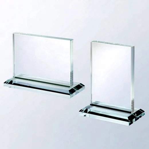 cheap rectangular clear glass awards plaque with base for TV movie games wholesale trophy souvenirs