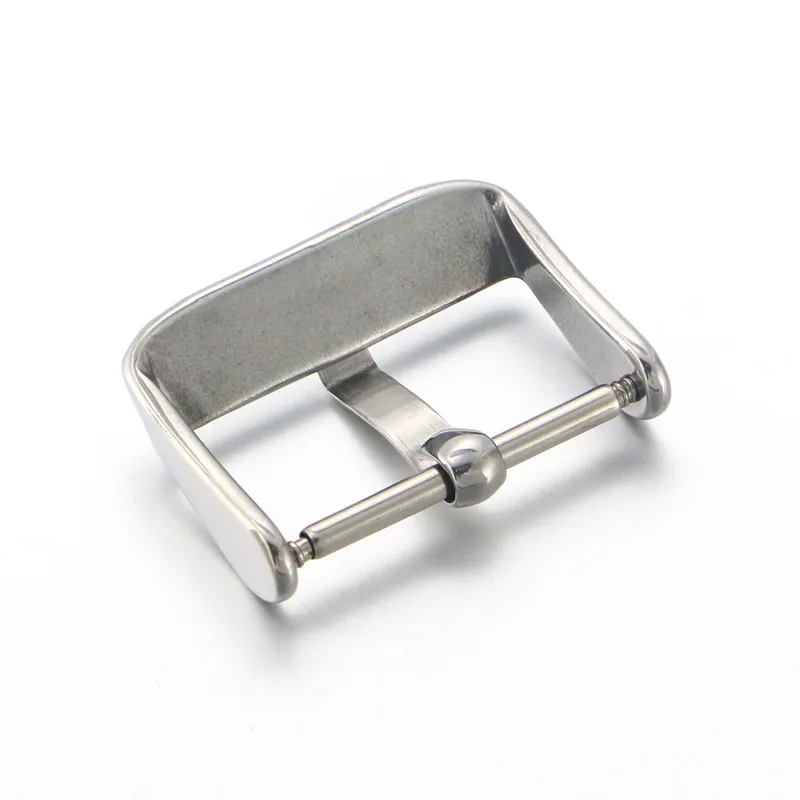 Wholesale Customized Logo 304 Stainless Steel Watch Strap Buckle Shiny Polished 20 22mm Genuine Leather Watch Band Buckle
