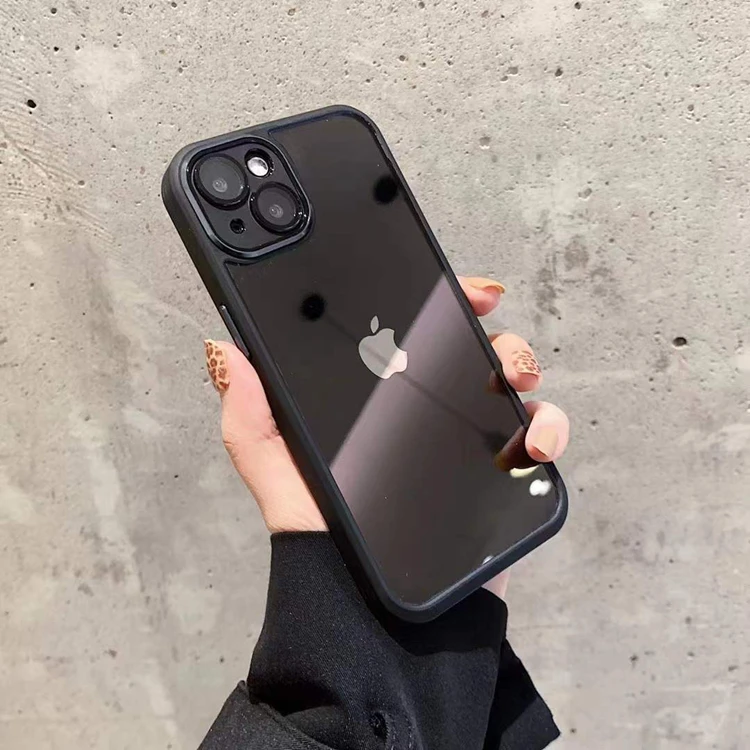 HD clear camera metal lens protection shockproof phone case for iphone 11/12/13