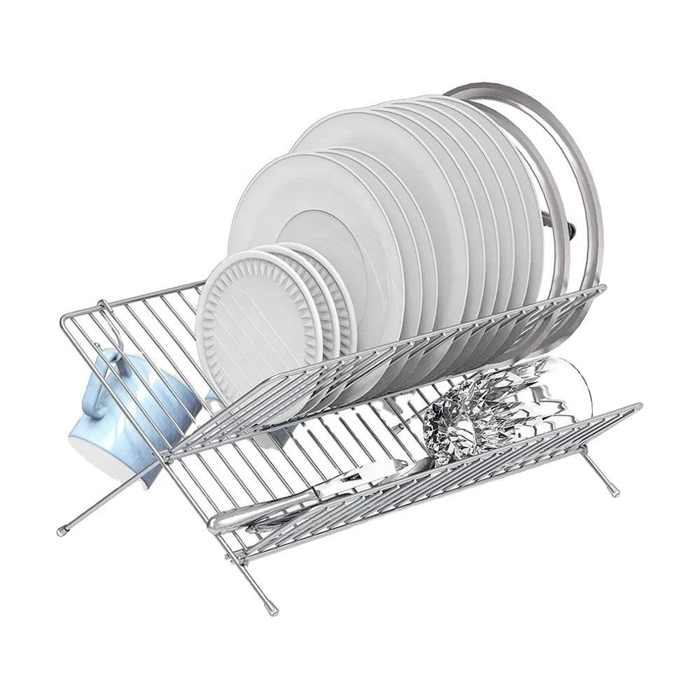 metal kitchen stainless steel dish drainer holder storage holder rack drying plate rack