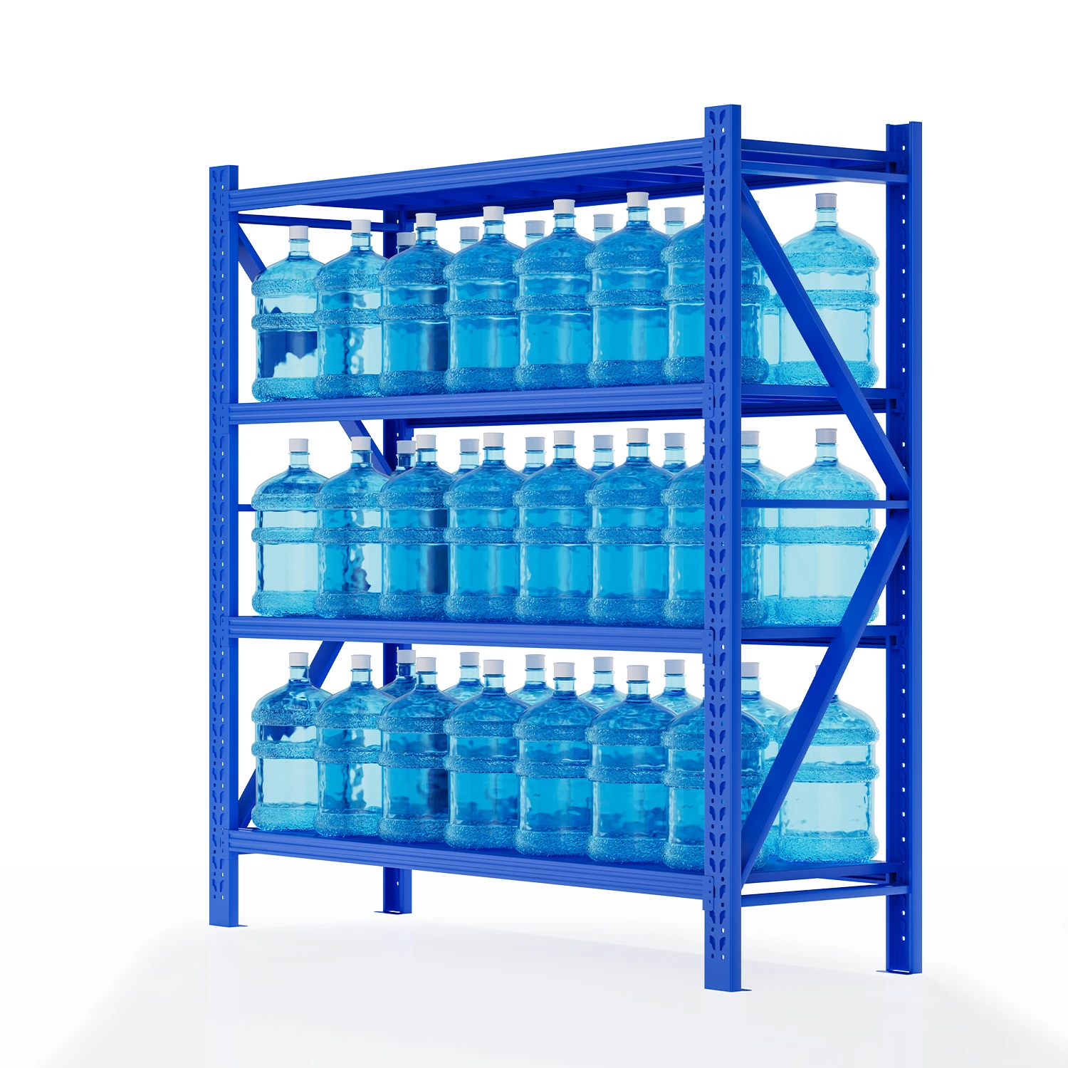 Sourcing Factory Supply Steel Blue Display Shelving 4 Tiers Metal Metro Garage Household Supermart Storage Display Solution