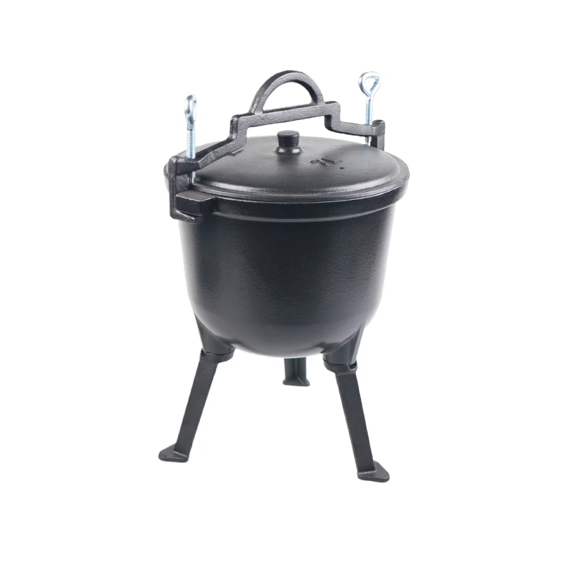 Outdoor cooking pot enamel coated pot cast iron cauldron