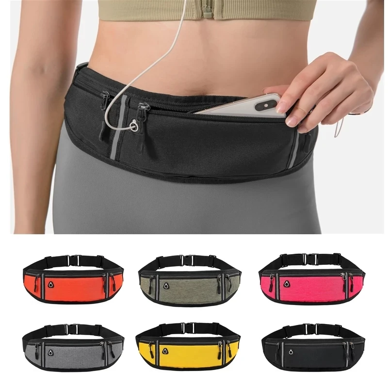 Waterproof Waist Bag Men Women Zipper Fanny Pack Outdoor Sport Crossbody Bag Riding Running Mobile Phone Wallet Canvas Chest Bag