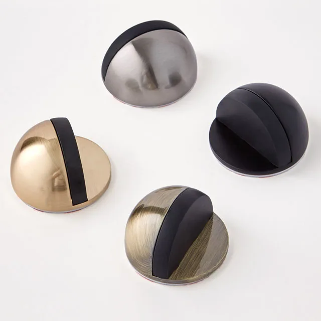 Draft Dust Under Rubber Heavy Duty Security Rubber Floor Mounted Outdoor Stop Stainless Steel Half Moon Modern Door Stopper