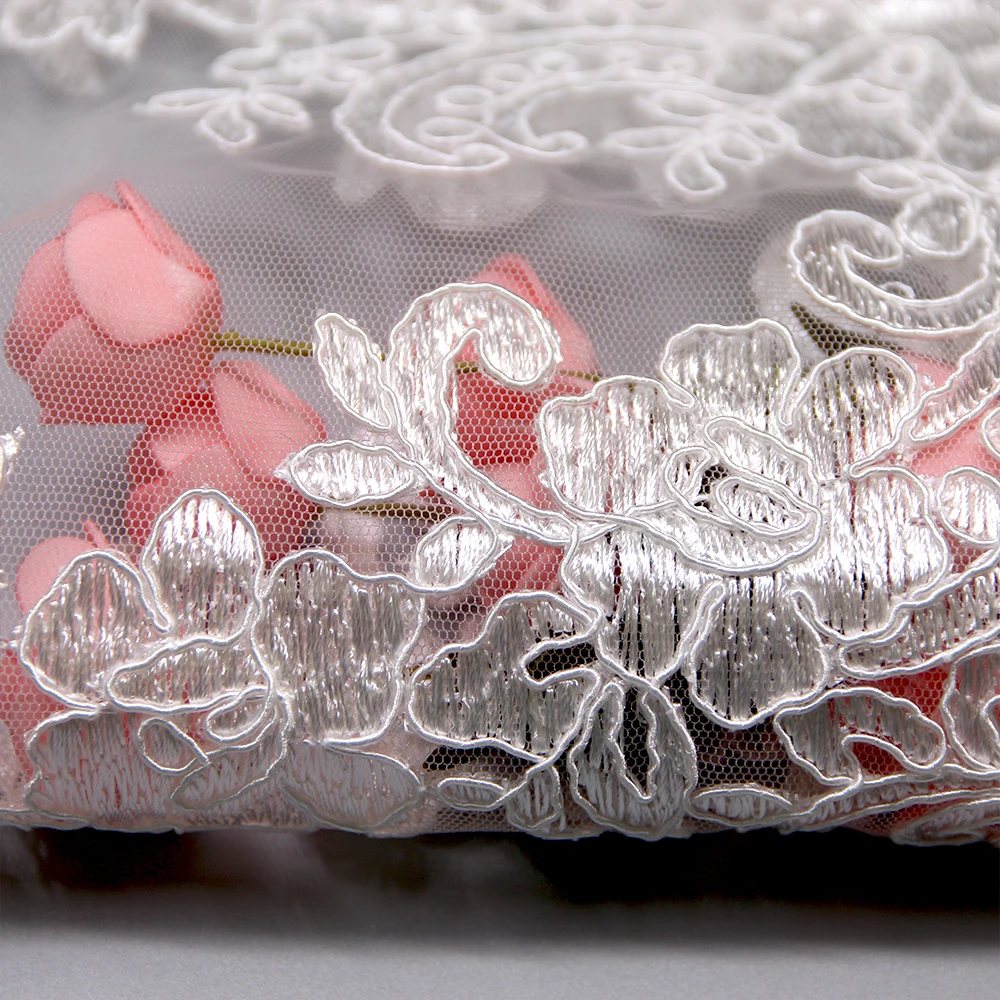 2021 new design wedding fabric dressess tulle support