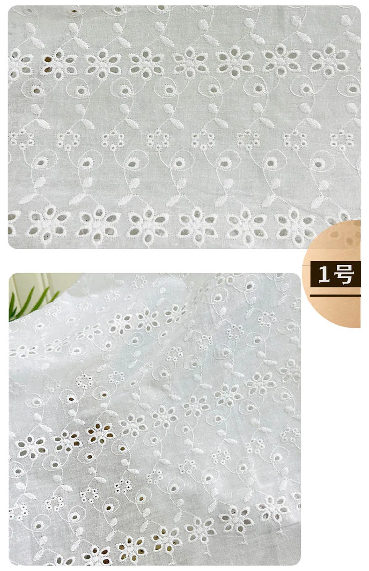 white cotton eyelet lace gift bag with ribbon