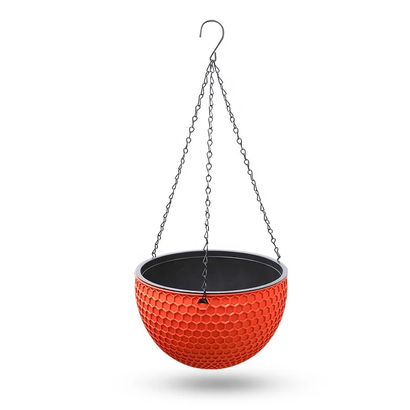 Honeycomb Rattan Woven European Planter Pot Outdoor Basket Resin Hanging Plastic Large Flower Pot
