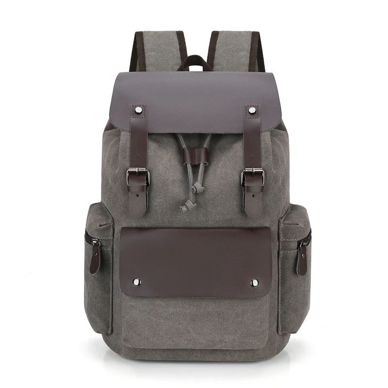 Vintage Canvas Casual Backpack 15.6 inch Laptop Backpack Mochilas Mens Canvas Travel Backpack