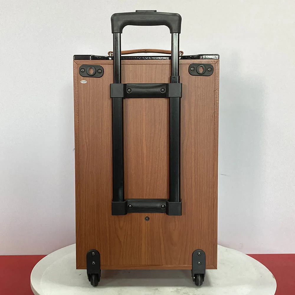 JBZ Ancient God series 12 inch BT Speaker Outdoor Portable Trolley Speaker wooden player