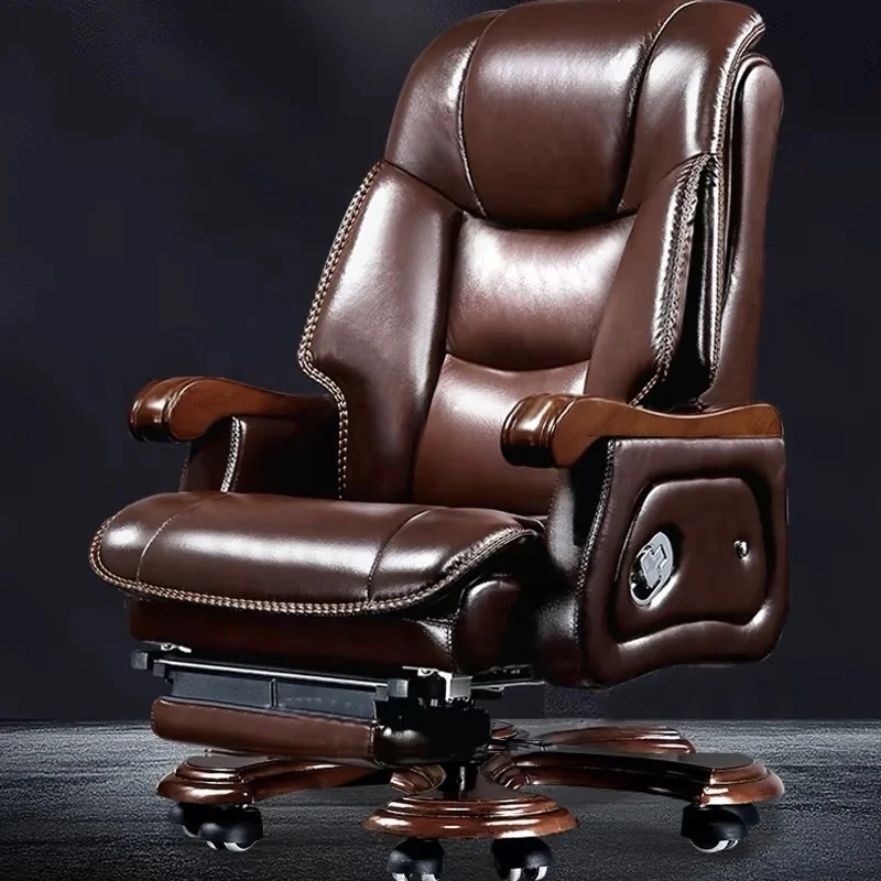 Chinese Boss Chair Business leather CEO Office chair with massage pedal, lie down,ergonomics