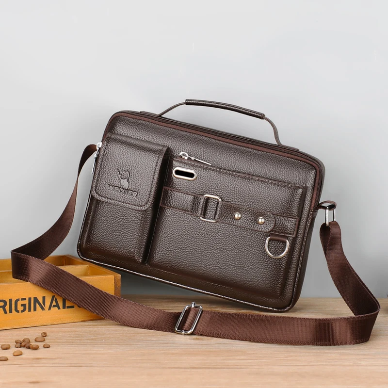 Hot Sales Bolsos De Hombre Durable Leather Business Bags Waterproof Briefcase Laptop Sleeves For Men