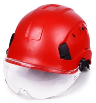 Custom Construction Industrial Safety Hard Hats with clear  ABS visor goggles safety helmet