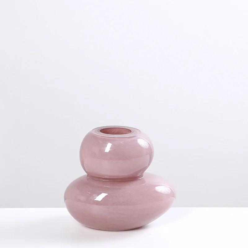 Glass Vase Wholesale Nordic Simple Living Room Wedding Party Home Decoration Colorful special-shaped Glass Flower Vase