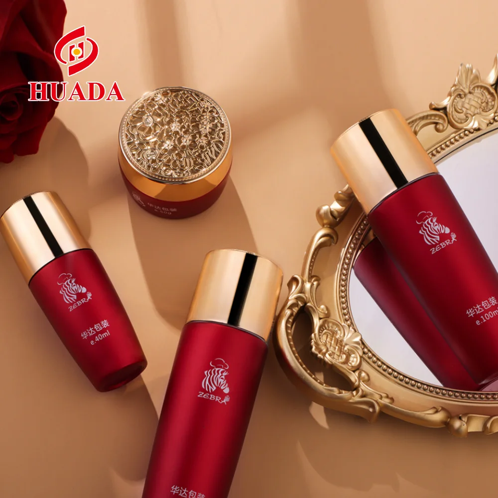 Wholesale skin care press pump essential oil glass bottles cosmetics cream bottles empty tank gradient glass bottles