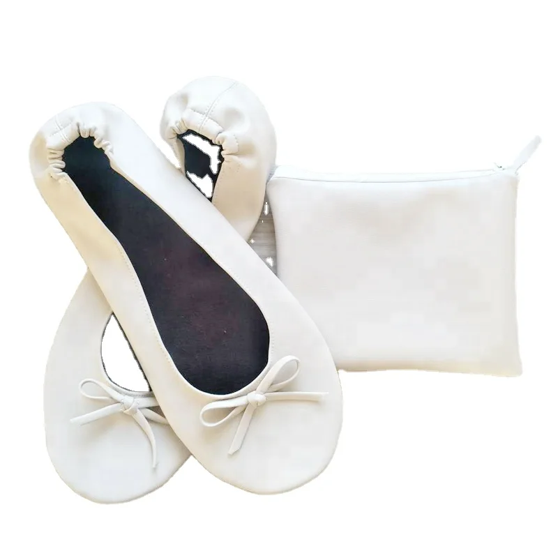 Comfy Flat Women Driving Shoes Folding Ballerina Shoes Roll Up Shoes With Bag