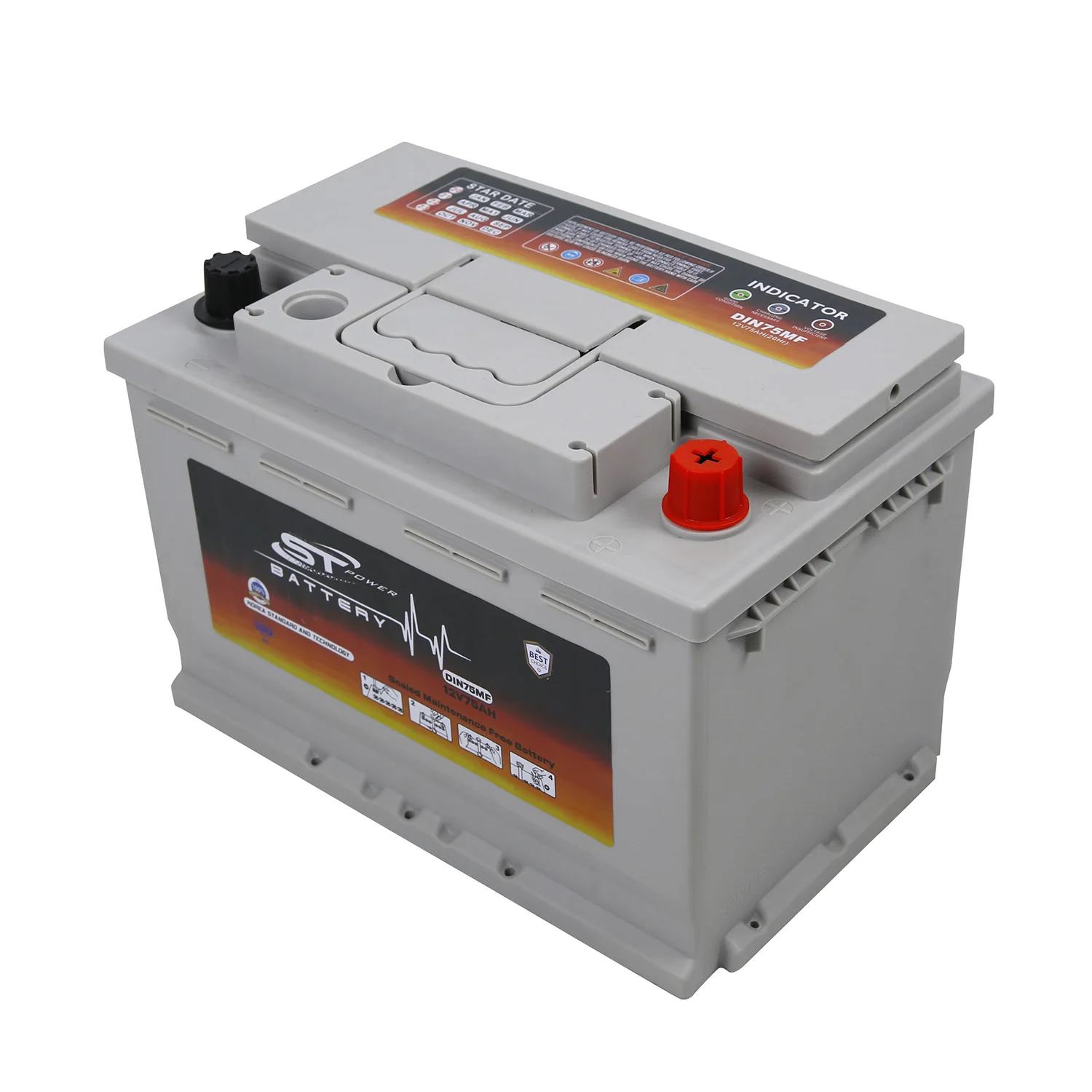 Full Capacity  DIN75 12V 75Ah Auto MF Car Battery With Long Life