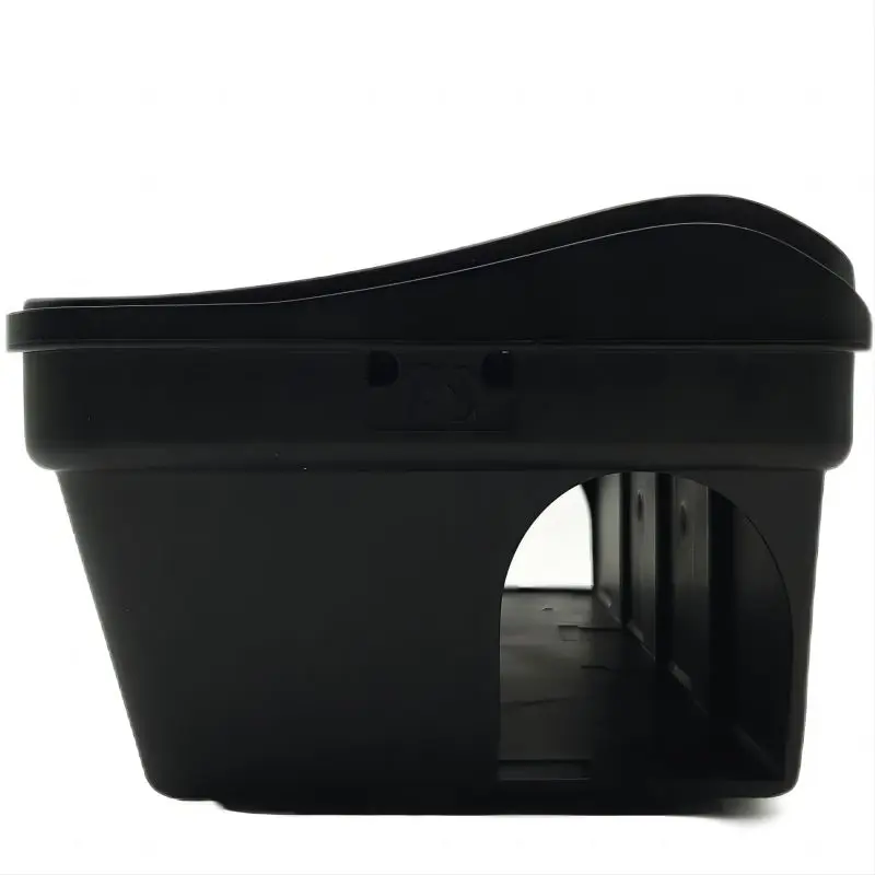 Plastic mouse rat bait station reusable black mouse trap bait box rodent bait station