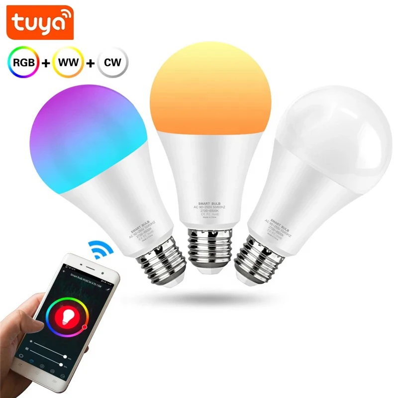Fxpot Smart Alexa Led Light Hot Sale Wireless Tuya E27 Color Change Led Remote App Control Smart RGB WIFI Light Bulb